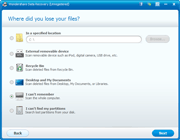 Data Recovery: define the location of lost files