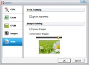 PDF Converter: PDF to HTML settings