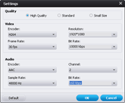 Video Converter: advanced video settings