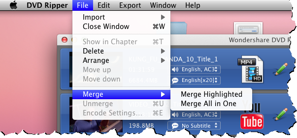 DVD Ripper for Mac: merge DVD titles