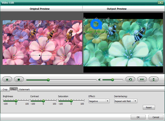 Adjust video effects