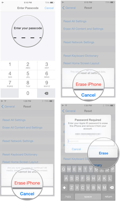 Erase iOS device