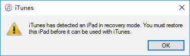 iTunes has detected an iPhone in recovery mode