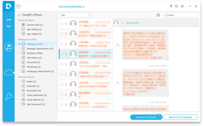 Recover messages from iCloud backup