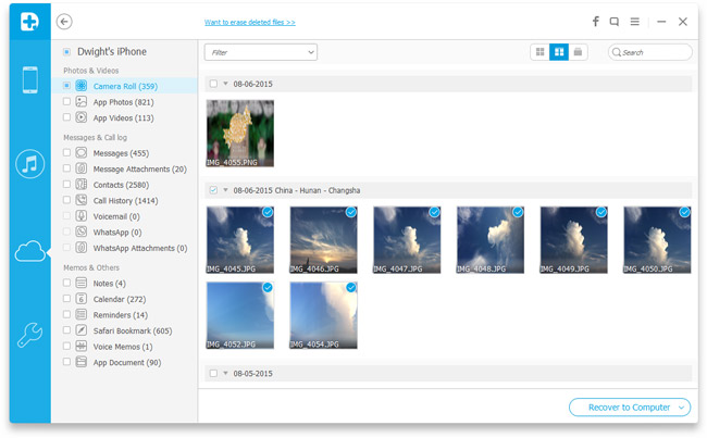 Recover photos from iCloud backup