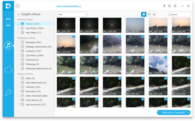 Recover deleted photos from iTunes backup