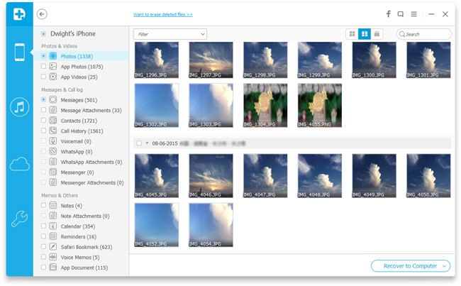 Recover deleted photos from iPhone directly