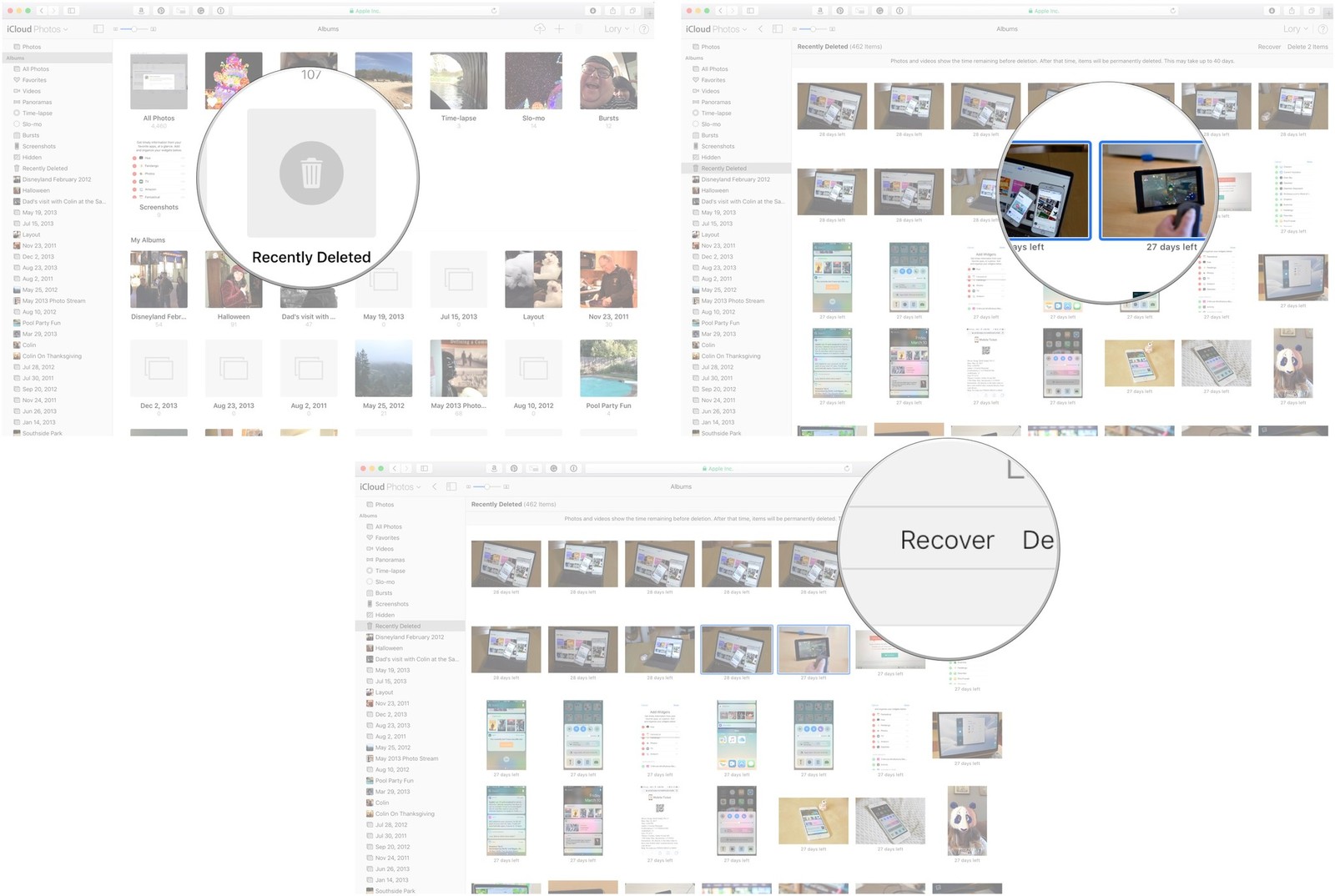 Recover photos from icloud.com