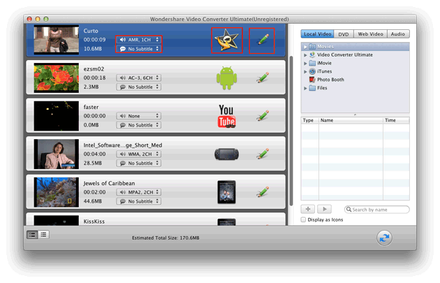 Video Converter Ultimate Mac: import DVD & videos