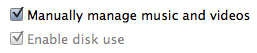 Manually manage music and videos